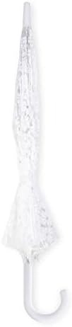 Kate Spade New York Clear Umbrella with White Spade Flower Design