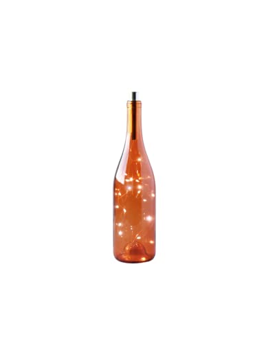 Orange Wine Bottle With Twinkle Fairy Lights Powered From Cork
