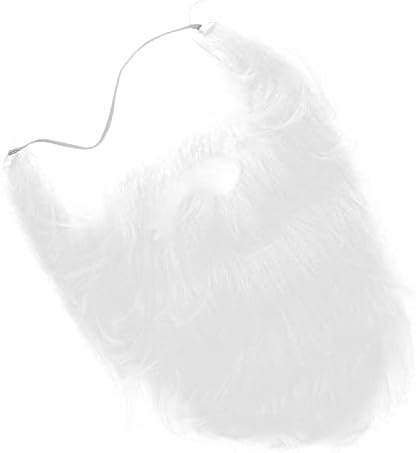 White Plush Fake Beard with Elastic Band for Costume
