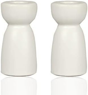 QIAOIDEA Ceramic Candlestick Holders 2 Pack 1