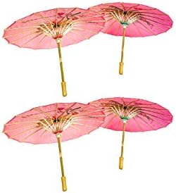 TJ Global 4 Pack 33 Inch Bamboo Parasol Umbrellas