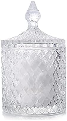 Crystal Candy Jar with Lid - Clear Glass Decorative Container