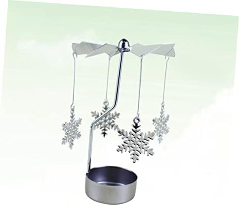 VOSAREA Rotating Snowflake Candle Holder for Holiday Decor