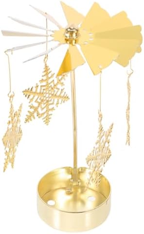 Unique Spinning Snowflake Candle Holder Iron Carousel Design