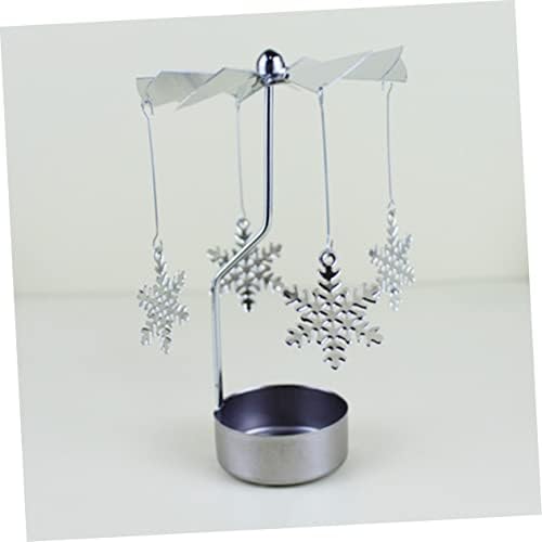 VOSAREA Rotating Snowflake Candle Holder for Holiday Decor