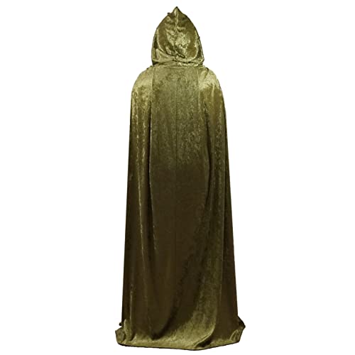 Olive Green Velvet Hooded Cape - All Sizes