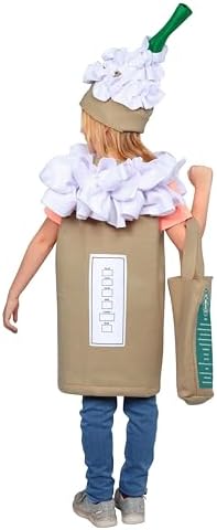 Dress Up America Coffee Costume for Kids - Frappuccino Latte Tunic Hat Bag