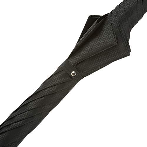 Pasotti Black Umbrella With Silver Toned Lion Handle