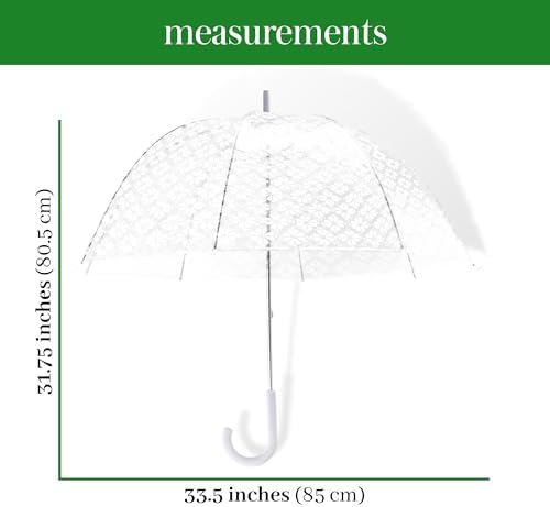 Kate Spade New York Clear Umbrella with White Spade Flower Design