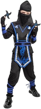Kids Ninja Costume Set with Accessories for Boys Halloween Dress Up