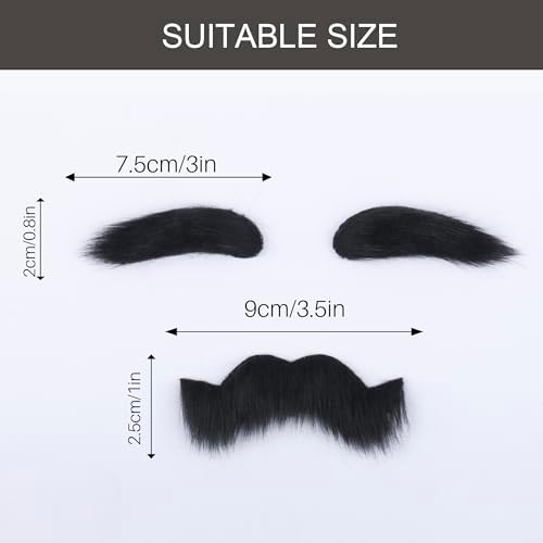Yan Dream Unisex Fake Mustache and Eyebrows Set