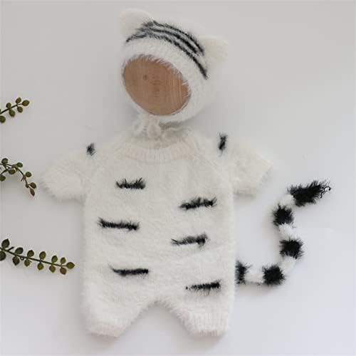 Vemonllas Newborn Photo Props Girl Boy Tiger Hat Romper 1