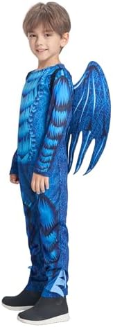 IKALI Kids Blue Dragon Costume with Wings and Mask Set