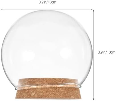5pcs Clear Glass Cloche Dome with Wooden Base for Collectibles