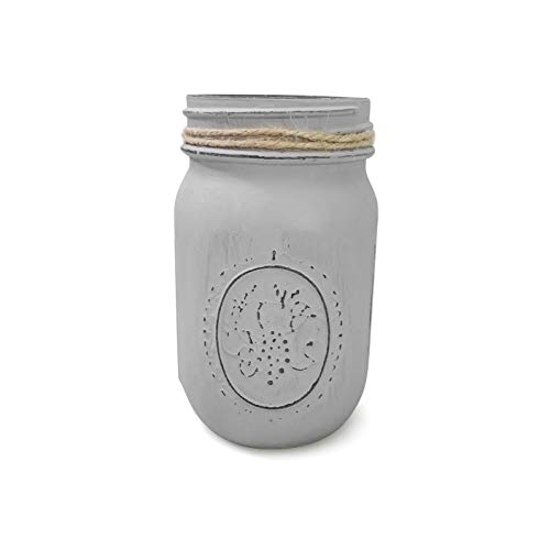 Light Gray Painted Mason Jar Centerpieces for Baby Showers