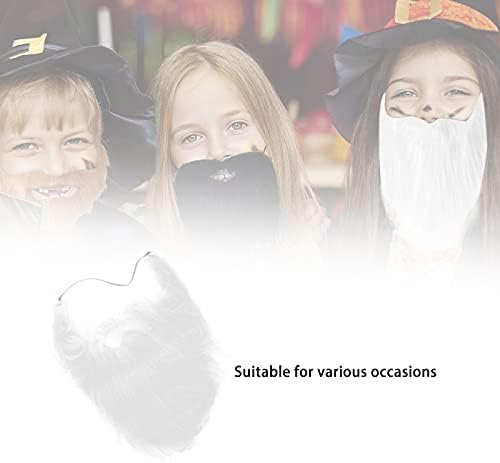 White Plush Fake Beard with Elastic Band for Costume