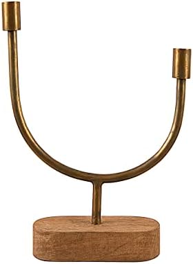 Main Mesa Asymmetrical Wood and Metal Candle Holder