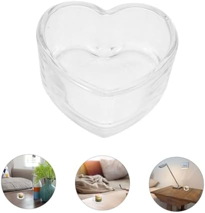 Glass Heart Shaped Tea Light Holder Elegant Decor