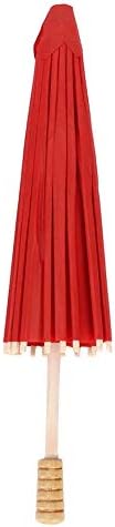 CHEOTIME Handmade Oiled Paper Parasol Umbrella Red