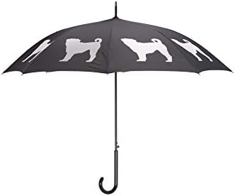 Premium Pug Rain Umbrella - White on Black Design
