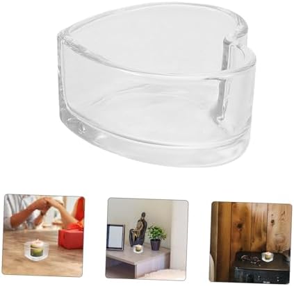 Glass Heart Shaped Tea Light Holder Elegant Decor