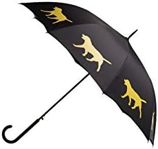 Premium Labrador Retriever Rain Umbrella - Yellow on Black