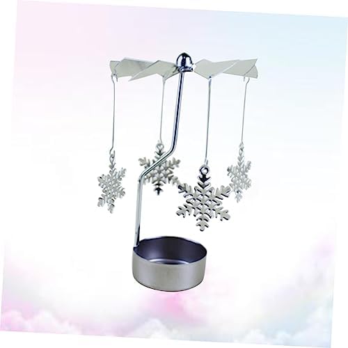 VOSAREA Rotating Snowflake Candle Holder for Holiday Decor