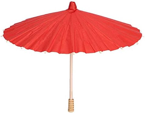 CHEOTIME Handmade Oiled Paper Parasol Umbrella Red