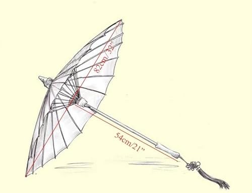 Handmade Silk Parasol Umbrella with Bamboo Frame