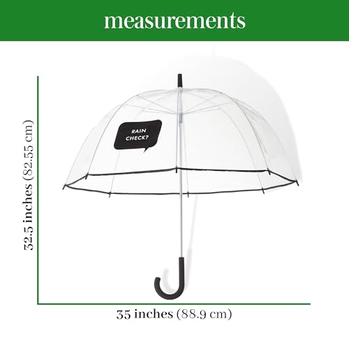 Kate Spade New York Clear Umbrella with Rain Check Saying