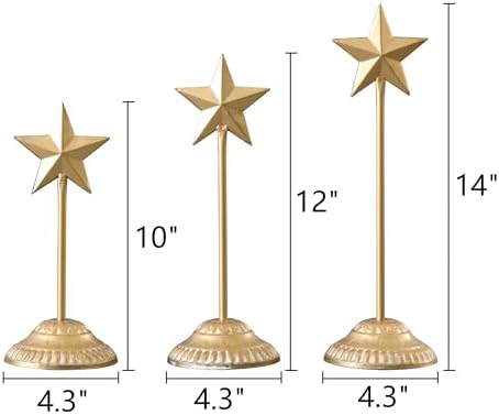 SOFE Standing Gold Star Set of 3 - Decorative Table Centerpieces