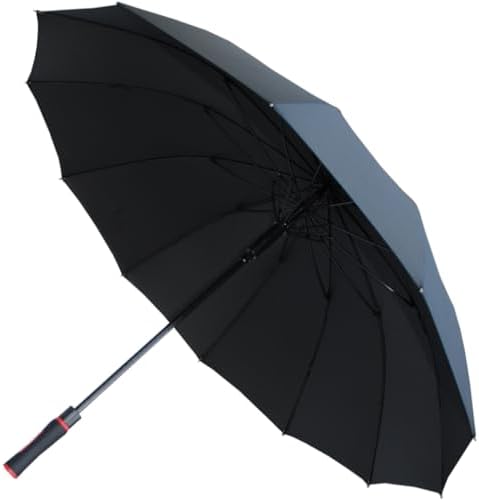 12 Rib Windproof Heavy Duty Golf Umbrella for Men Women Black