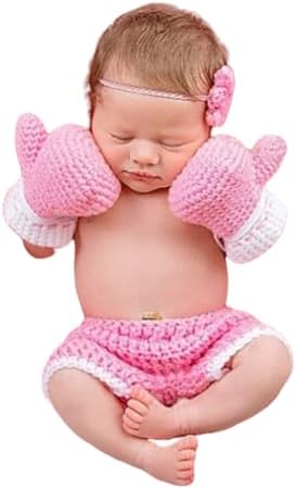 Vomdrok Newborn Baby Boy Crochet Glove Pants Set