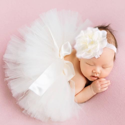 Vomdrok Newborn Baby Tutu Skirt Headband Set