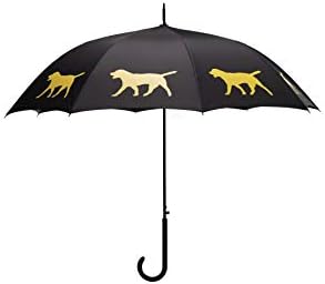 Premium Labrador Retriever Rain Umbrella - Yellow on Black