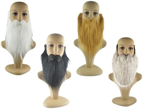 BOGEEL Halloween Fake Beard with Adjustable Elastic Rope and Cloth
