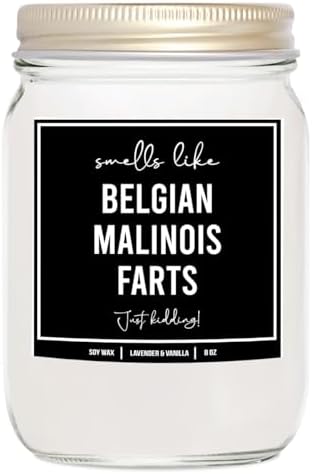 Belgian Malinois Dog Fart Candle - Lavender Vanilla