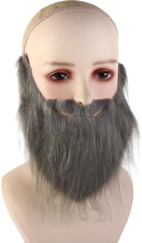 Vctitil 14 Pcs Grey Fake Mustache Facial Hair Disguise
