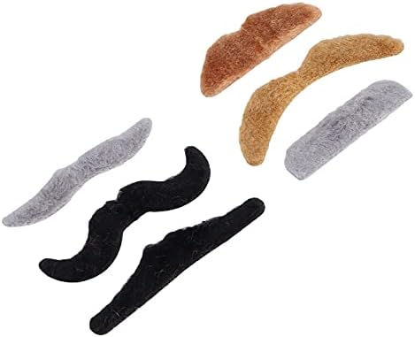 HUONIU Self Adhesive Mustaches 6 Pcs for Parties