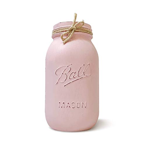 Pink Painted Mason Jar Centerpiece for Baby Shower