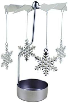 VOSAREA Rotating Snowflake Candle Holder for Holiday Decor