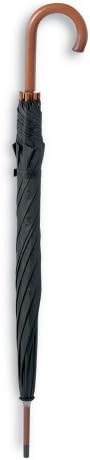 eBuyGB Classic Umbrella with Wooden Handle - Manual Opening Wedding Gentlemans Brolly Black