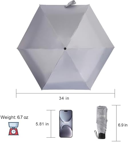 GAOYAING Compact Pocket Umbrella Gray 1