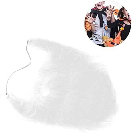 White Plush Fake Beard with Elastic Band for Costume