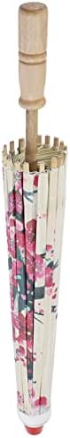 Jerliflyer 22 Inch Handmade Oiled Paper Umbrella with Plum Blossom Design