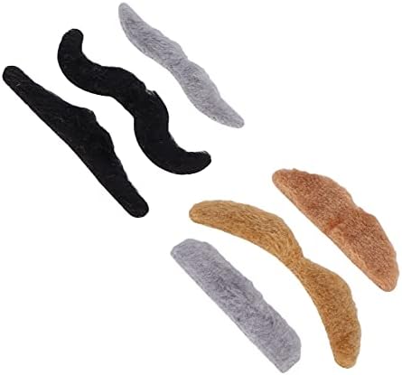 HUONIU Self Adhesive Mustaches 6 Pcs for Parties