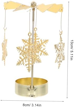 Unique Spinning Snowflake Candle Holder Iron Carousel Design