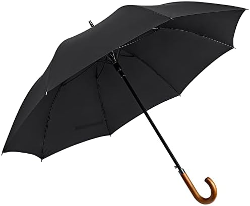 G4Free 54 Inch Windproof Stick Umbrella with Wooden Handle