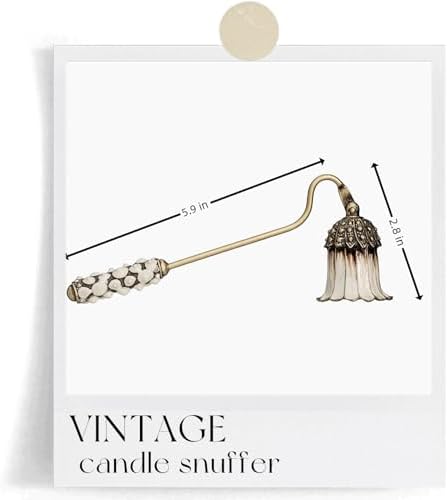 Elynovaa White Candle Snuffer with Long Handle