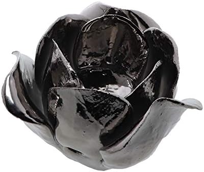 Silver Rose Petal Tea Light Votive Holder